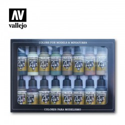VALLEJO 71.180 Model Air Set Allied WWII (16) 16 Color Set 17 ml.