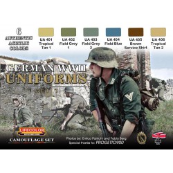 LifeColor CS04 German WWII Uniforms Set 1 6x 22ml Acrylic Colours