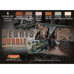 LifeColor CS31 Diorama Set Debris And rubble 6x 22ml Acrylic Colours