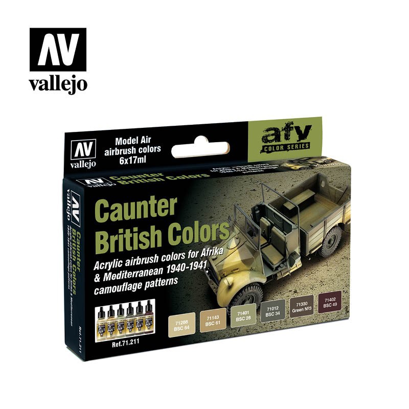 Vallejo Model Air Set - British Caunter Colors, 17 ml