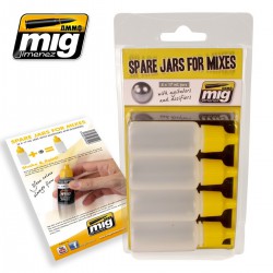 AMMO BY MIG A.MIG-8004 Spare Jars for Mixes (4 x 17mL jars with agitator and dosifier) 