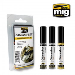 AMMO BY MIG A.MIG-7507 Bright Metal Colors OILBRUSHER SET 
