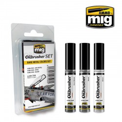 AMMO BY MIG A.MIG-7508 Bare Metal Colors OILBRUSHER SET 