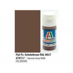 ITALERI Acrylic 4797AP Flat Pz, Schokobraun RAL 8017 20ml