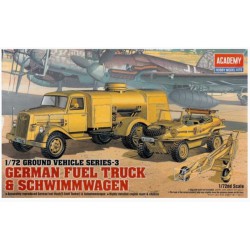 ACADEMY 13401 1/72 German Fuel Truck & Schwimmwagen WWII Ground Vehicle Set-3