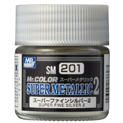 MR. HOBBY SM201 Mr. Color Super Metallic Colors II (10 ml) Super Fine Silver II
