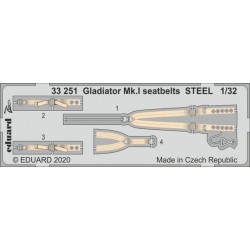 EDUARD 33251 1/32 Gladiator Mk.I seatbelts STEEL