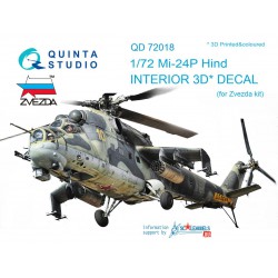 QUINTA STUDIO QD72018 1/72 Mi-24P 3D-Printed & coloured Interior on decal paper (for Zvezda kit)