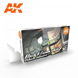 AK INTERACTIVE AK11683 BLACK INTERIOR AND CREAM WHITE SET