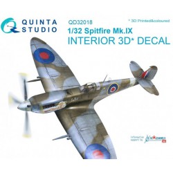 QUINTA STUDIO QD32018 1/32 Spitfire Mk.IX 3D-Printed & coloured Interior on decal paper (for Tamiya kit)