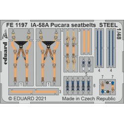EDUARD FE1197 1/48 IA-58A Pucara seatbelts STEEL for KINETIC