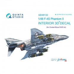 QUINTA STUDIO QD48132 1/48 F-4S 3D-Printed & coloured Interior on decal paper (for ZM SWS kit)