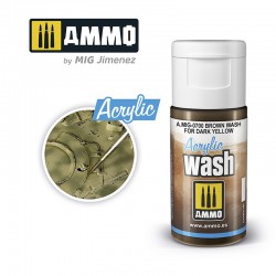 AMMO BY MIG A.MIG-0700 ACRYLIC WASH Brown Wash for Dark Yellow 15 ml.
