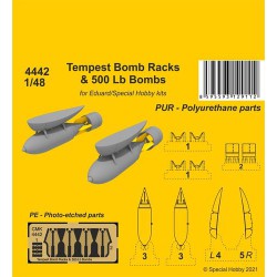 CMK 4442 1/48 Tempest Bomb Racks & 500 Lb Bombs