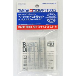 TAMIYA 74049 Basic Drill Set (1,0 - 1,5 - 2,0 - 2,5 - 3,0 mm)