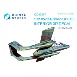 QUINTA STUDIO QD32077 1/32 OV-10A (USAF version) 3D-Printed & coloured Interior on decal paper (for KittyHawk kit)