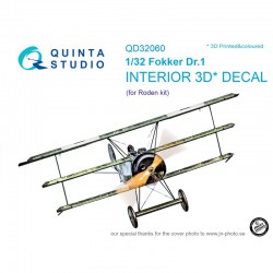 QUINTA STUDIO QD32060 1/32 Fokker Dr.1 3D-Printed & coloured Interior on decal paper (for Roden kit)