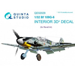 QUINTA STUDIO QD32029 1/32 Bf 109G-6 3D-Printed & coloured Interior on decal paper (for Revell kit)