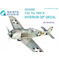 QUINTA STUDIO QD32062 1/32 Fw 190F-8 3D-Printed & coloured Interior on decal paper (for Revell  kit)