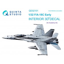 QUINTA STUDIO QD32101 1/32 F/A-18С Early 3D-Printed & coloured Interior on decal paper (for Academy kit)