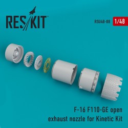 RESKIT RSU48-0088 1/48 F-16 (F110-GE) open exhaust nozzle for Kinetic Kit