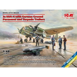 ICM 48229 1/48 Ju-88A-4 with German Ground Personnel and Torpedo Trailers